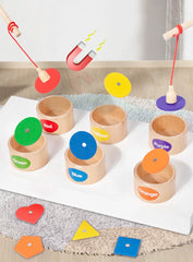 ELMAS Children's Wooden Magnetic Shape Classification Toy