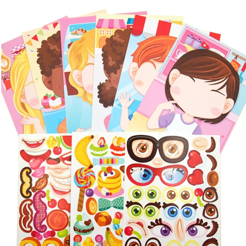 ELMAS Cute Cartoon Face Puzzle DIY Sticker Book Set - Al Masam Stationery LLC