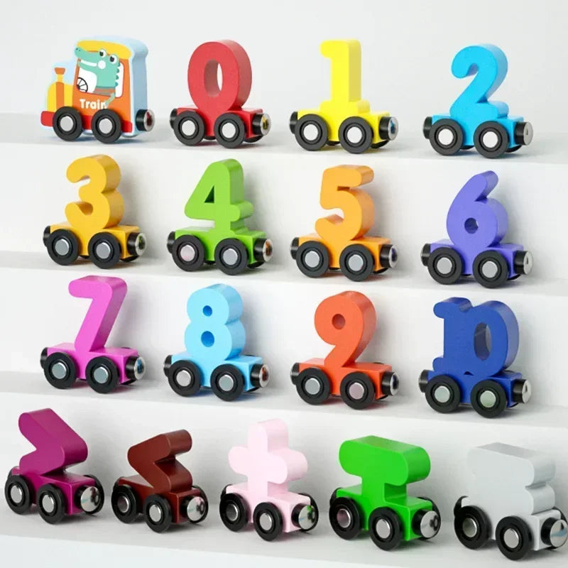ELMAS Magnetic Dinosaur Train Number Wooden Toy Set - Al Masam Stationery LLC