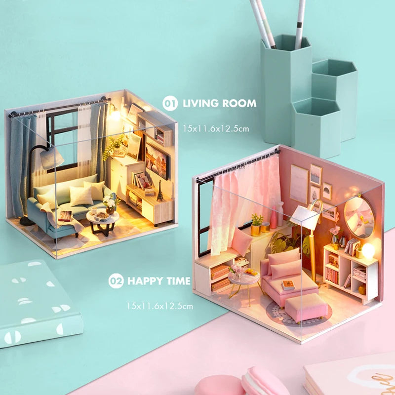 ELMAS Creative Mini Dollhouse 3D Puzzle Kit for Home Decor - Al Masam Stationery LLC