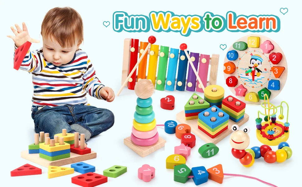 ELMAS Montessori Wooden Puzzles for Kids Early Learning - Al Masam Stationery LLC