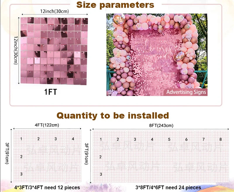 ELMAS Heart-Shaped Glitter Sequins Wall Panels 6/12/24Pc - Al Masam Stationery LLC