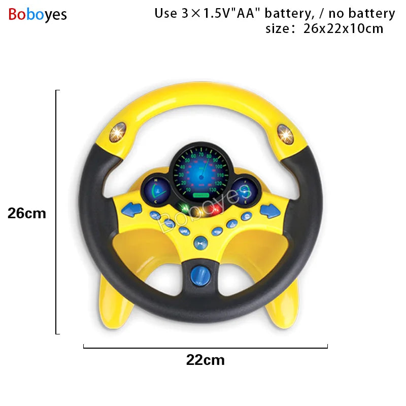 ELMAS Infant Shining Electric Steering Wheel Toy for Kids - Al Masam Stationery LLC