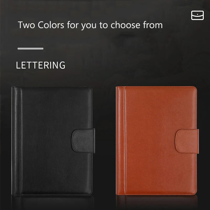 ELMAS Stylish Leather A4 Conference Portfolio Folder - Al Masam Stationery LLC