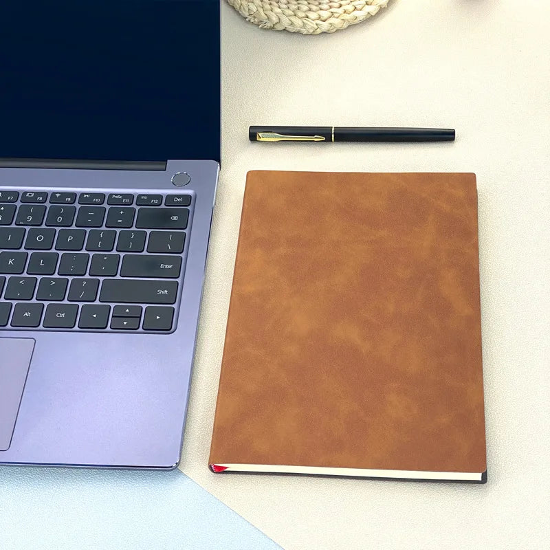 ELMAS A5 Leather Book Skin Notepad for Business Use - Al Masam Stationery LLC