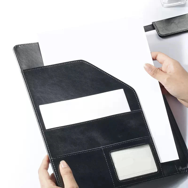 ELMAS Executive A4 Leather Portfolio Clipboard Holder - Al Masam Stationery LLC