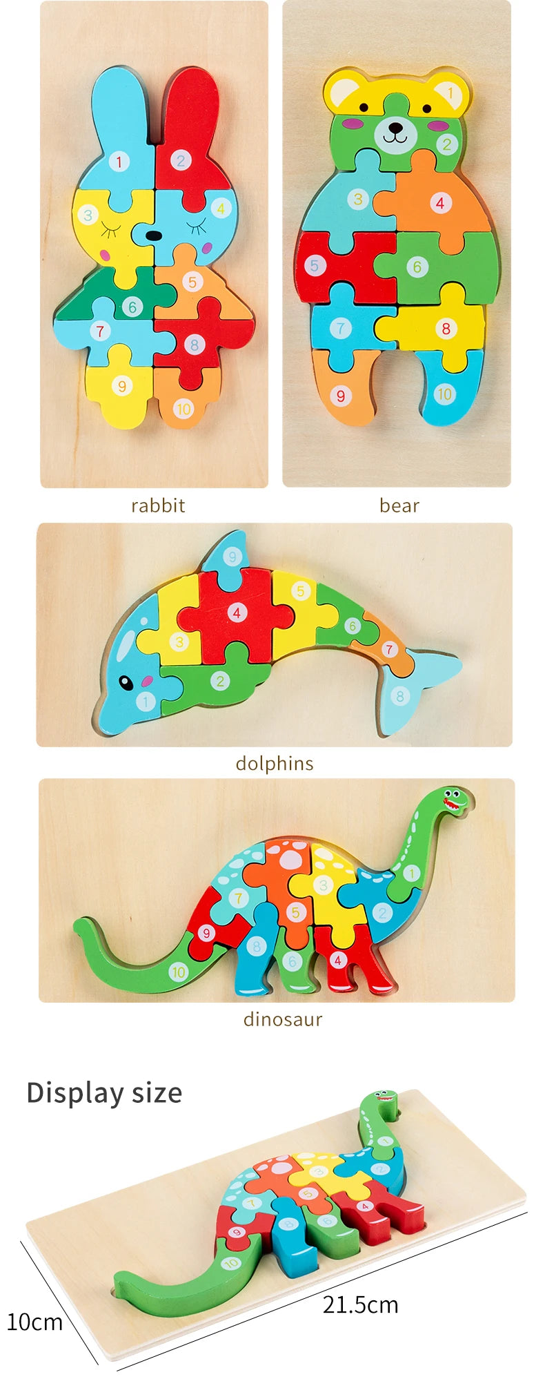 ELMAS Montessori Wooden Toddler Puzzles for Kids - Al Masam Stationery LLC