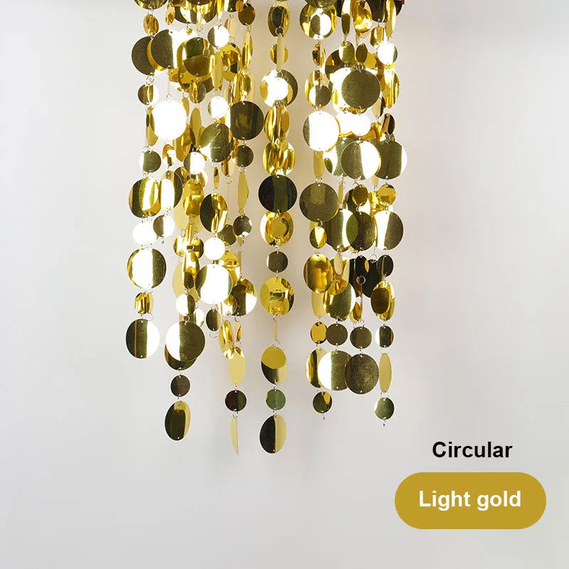 ELMAS Gold Sequins Party Glitter Curtain Backdrop 50/100 Pcs - Al Masam Stationery LLC