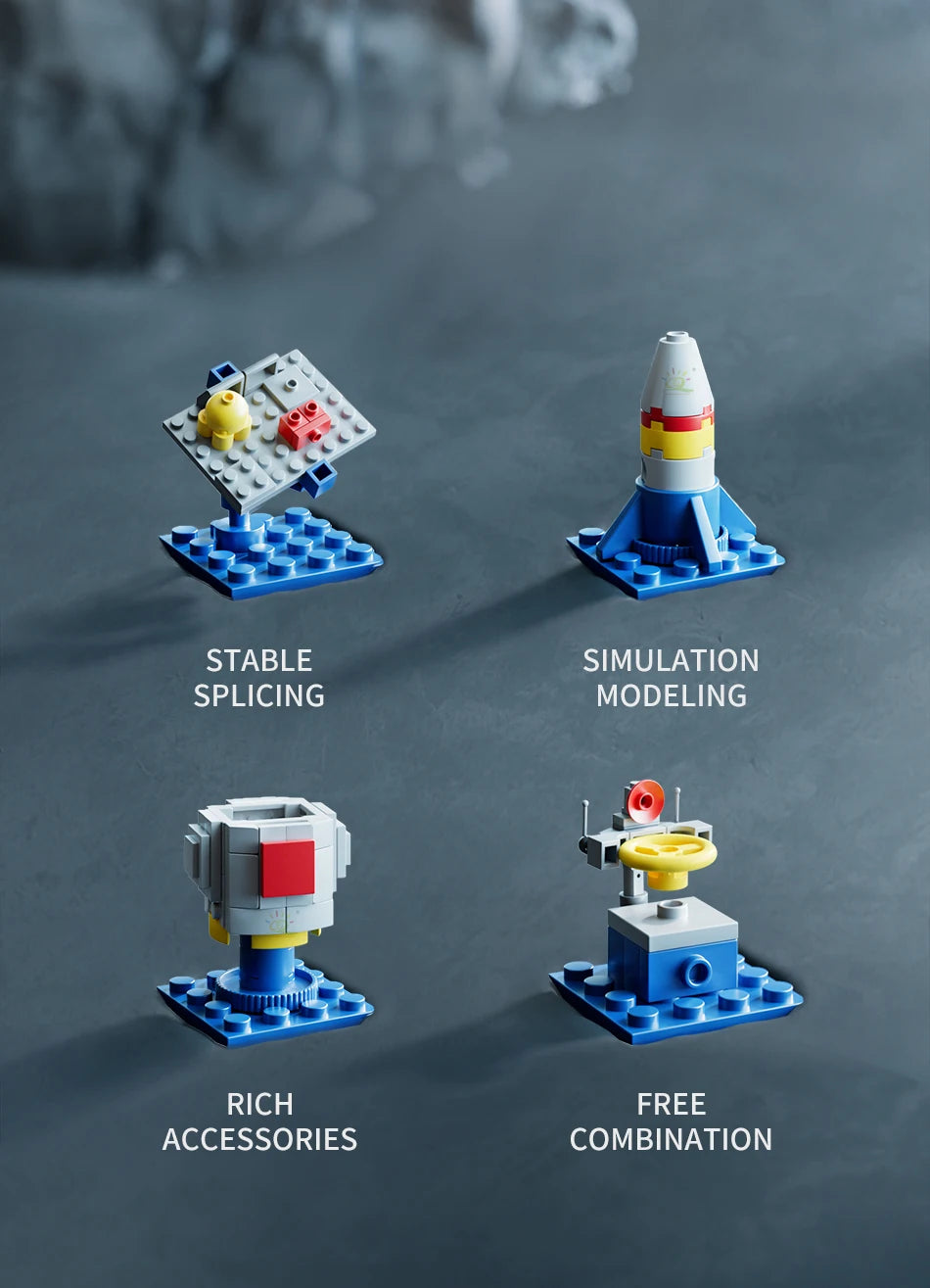 ELMAS Manned Rocket Building Blocks with Astronaut Figure - Al Masam Stationery LLC