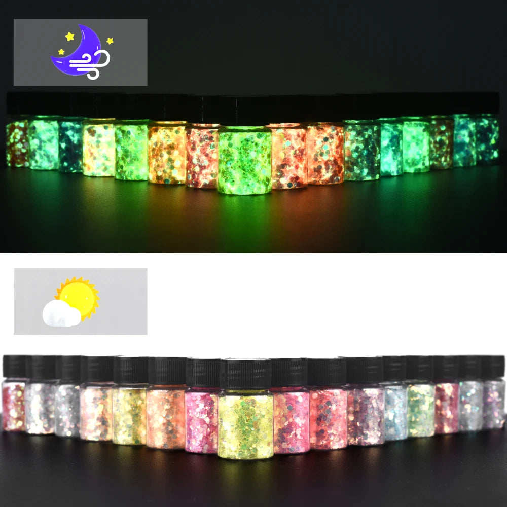 ELMAS Glow-in-the-Dark Glittering Hexagon Resin Pigment - Al Masam Stationery LLC