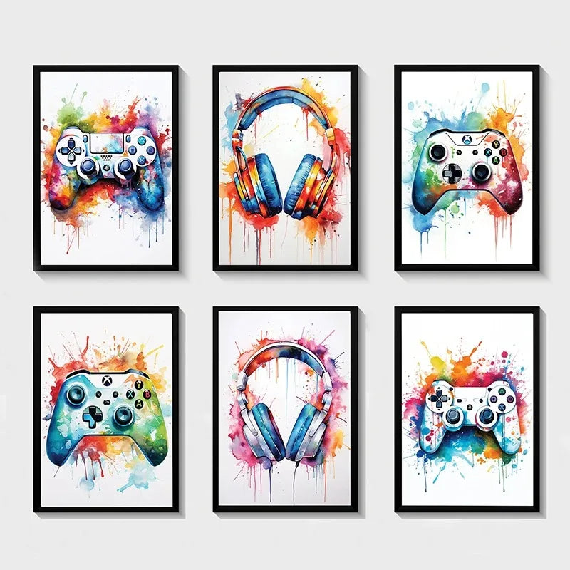 ELMAS Gaming Room Abstract Canvas Art for Kids - Al Masam Stationery LLC
