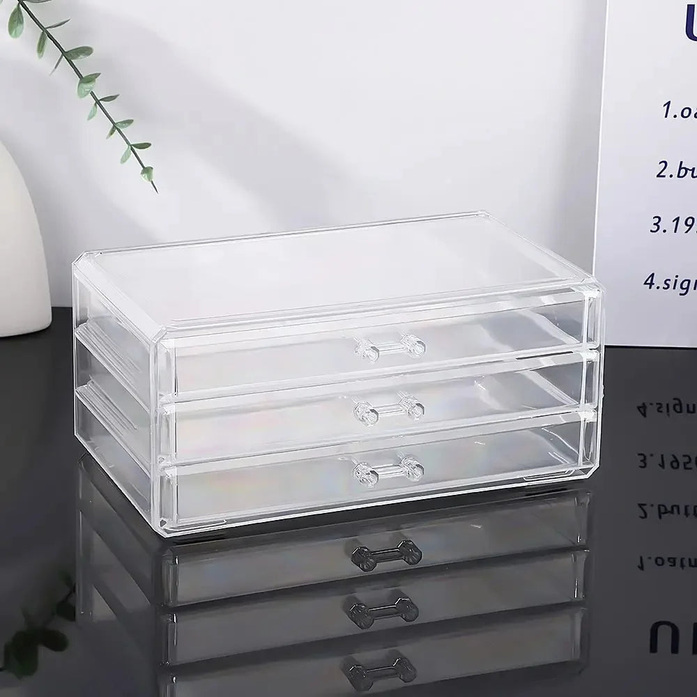 ELMAS Large Capacity Acrylic Cosmetic Storage Box Organizer - Al Masam Stationery LLC