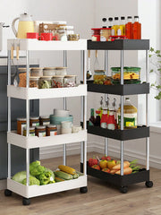 ELMAS 1pcs 3/4 Tier Rolling Utility Cart Storage Shelf - Al Masam Stationery LLC