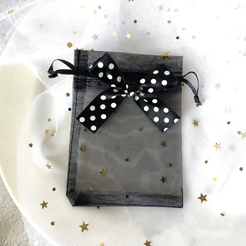 ELMAS 50/100Pcs Multicolor Organza Bags With Bow - Al Masam Stationery LLC