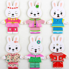 ELMAS Cartoon Change Clothes Wooden Puzzle Game for Kids - Al Masam Stationery LLC