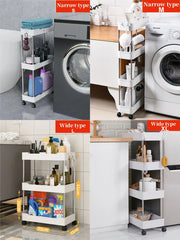 ELMAS 1pcs 3/4 Tier Rolling Utility Cart Storage Shelf - Al Masam Stationery LLC