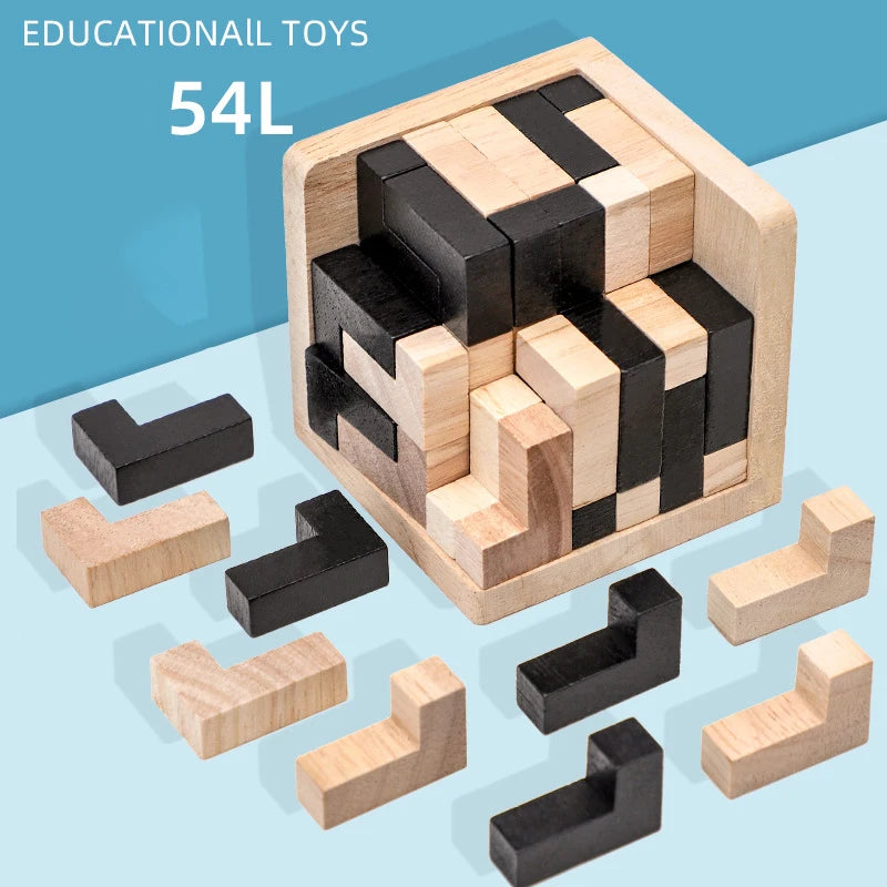 ELMAS 3D Wooden Puzzles IQ Toy 54pcs Educational Game - Al Masam Stationery LLC
