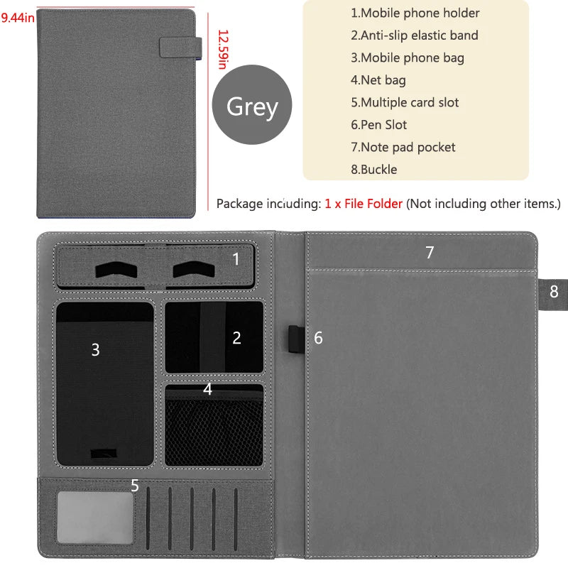 ELMAS Business Leather Padfolio & Document Organizer - Al Masam Stationery LLC