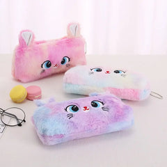 ELMAS Adorable Plush Cat Pencil Case for School Supplies