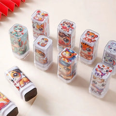 Dragon Monkey Zodiac Stamps Hand Account DIY Painting Cute Animals Seal Cartoon Stationery Animals Figure Stamps Boys and Girls