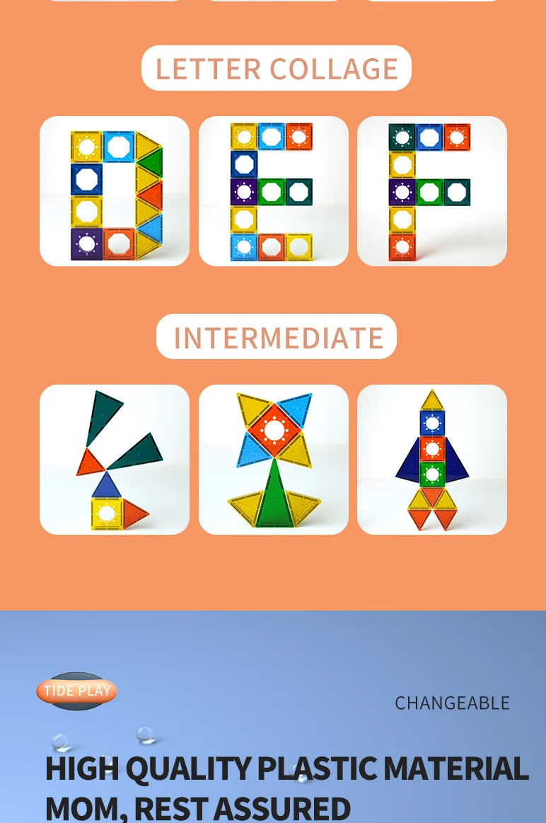 ELMAS Creative Magnetic Building Tiles for Kids - Al Masam Stationery LLC