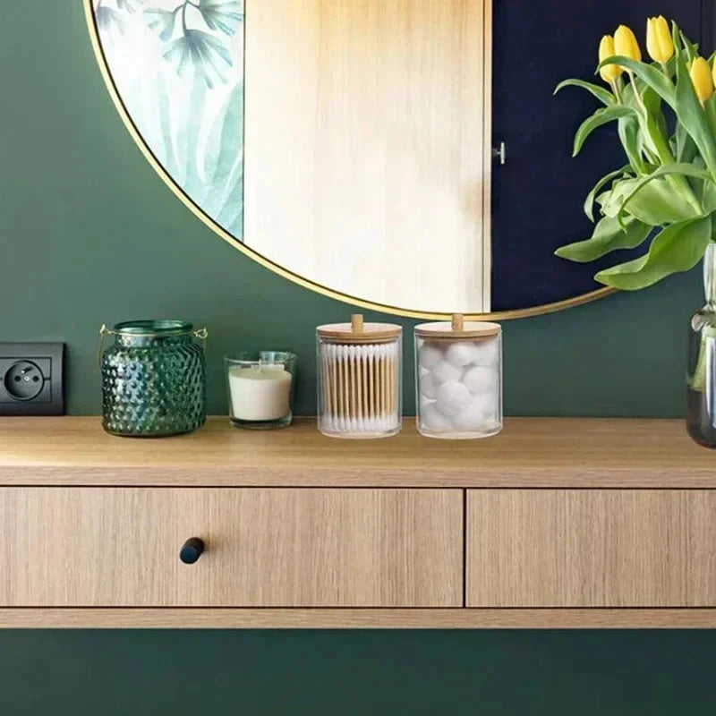 ELMAS Acrylic Storage Box Bathroom Jar Makeup Organizer - Al Masam Stationery LLC