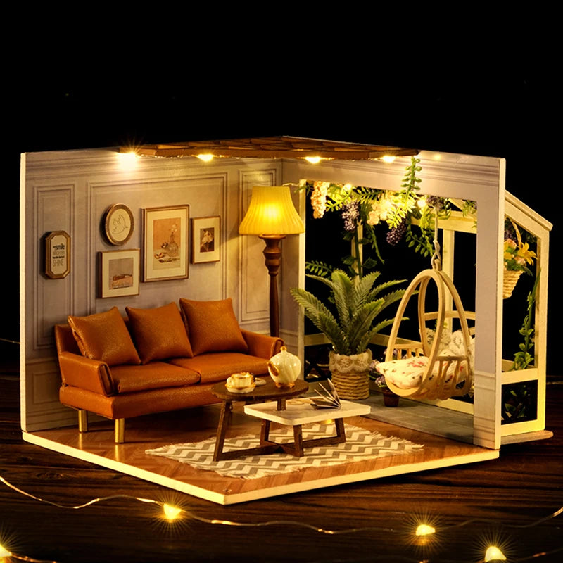 ELMAS Enchanted Dollhouse Kit with LED Lights & Furniture - Al Masam Stationery LLC