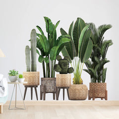 ELMAS Tropical Plant Wall Decals for Stylish Spaces