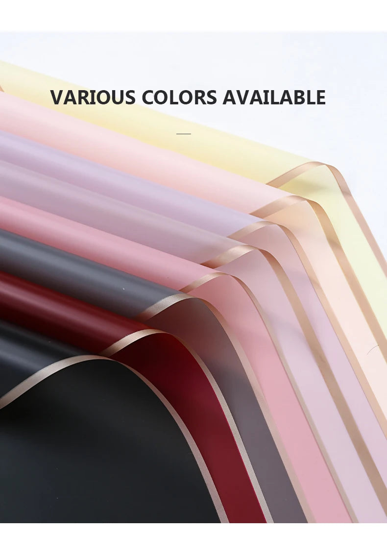 ELMAS Elegant Flower Wraps with Golden Edges - 10 Sheets - Al Masam Stationery LLC