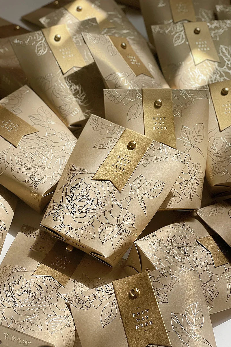 ELMAS Upscale Gilded Wedding Favor Candy Box For Guests - Al Masam Stationery LLC