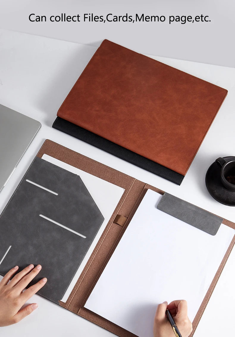 ELMAS A4 Executive Leather Padfolio Organizer Folder - Al Masam Stationery LLC