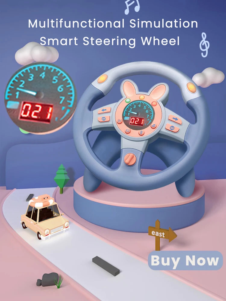 ELMAS Infant Shining Electric Steering Wheel Toy for Kids - Al Masam Stationery LLC