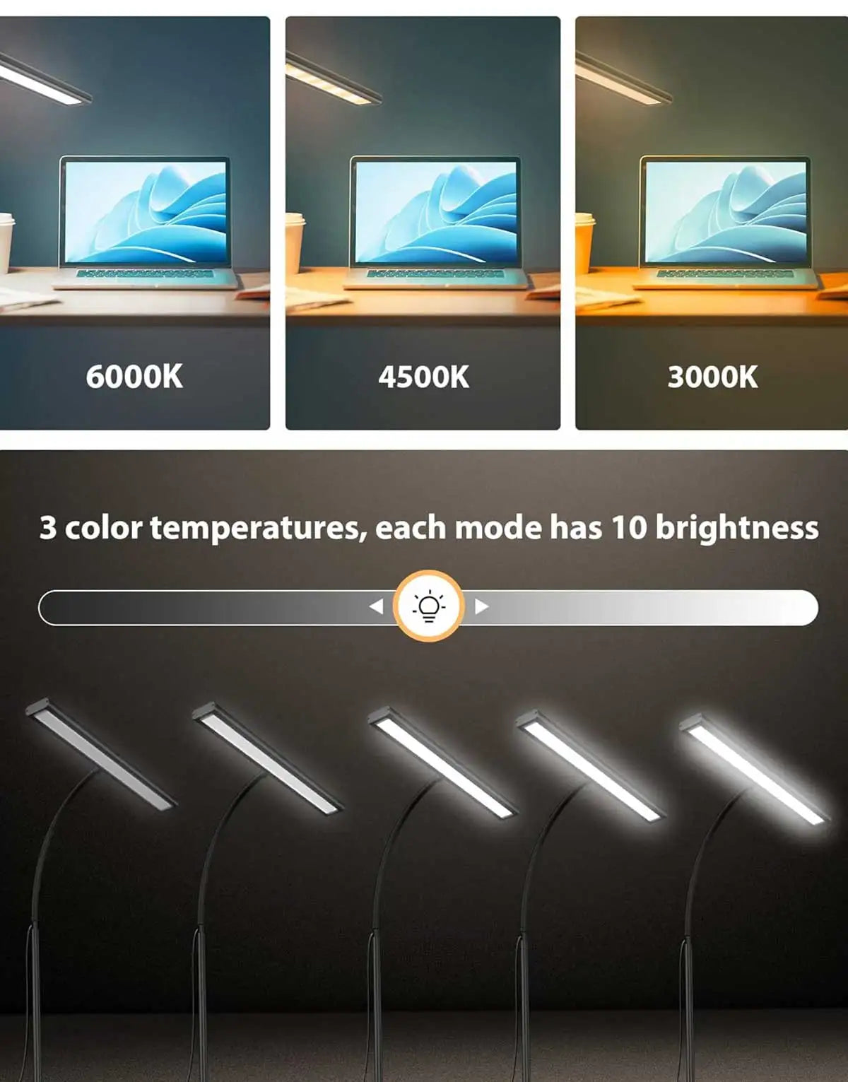 ELMAS Flexible LED Desk Lamp with Stepless Dimming & Eye Care - Al Masam Stationery LLC