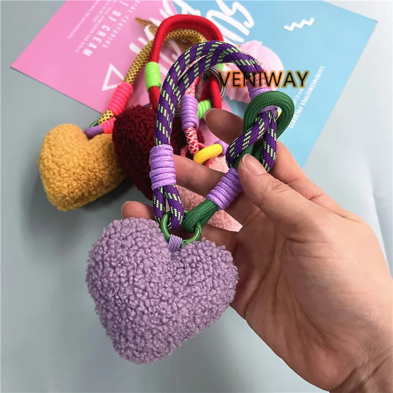 ELMAS Heart Plush Keychain with Colorful Lanyard - Al Masam Stationery LLC