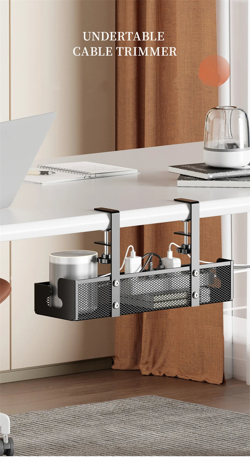 ELMAS No Drilling Under Desk Cable Management Tray - Al Masam Stationery LLC