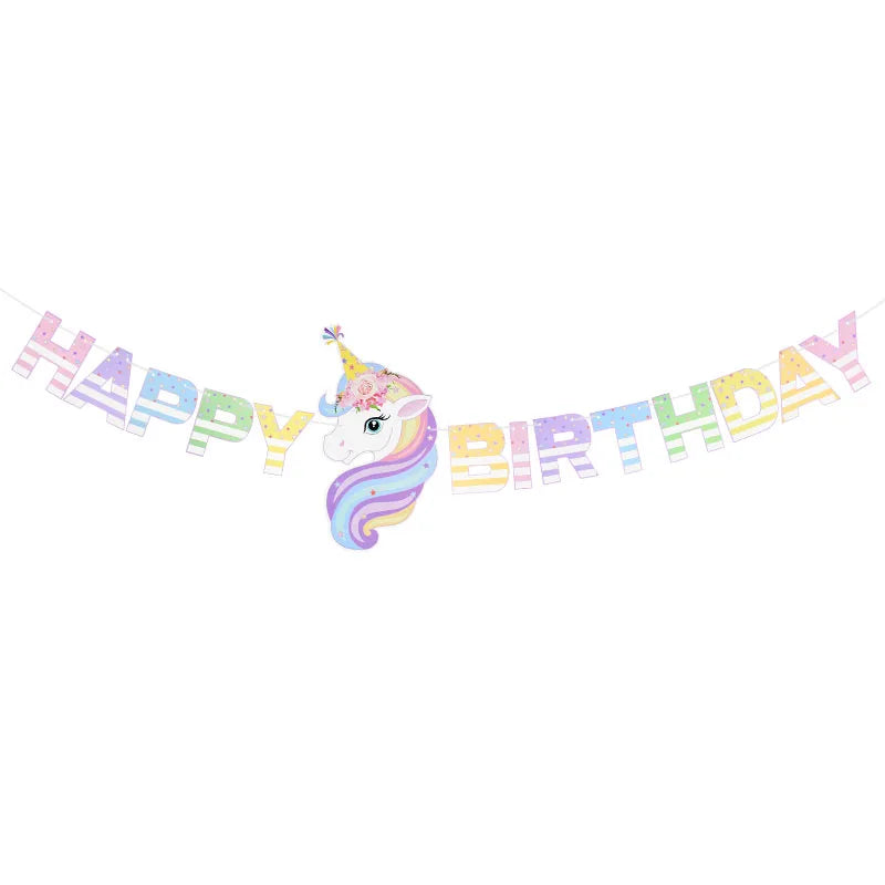 ELMAS Magical Unicorn Birthday Banner Garland Decor - Al Masam Stationery LLC