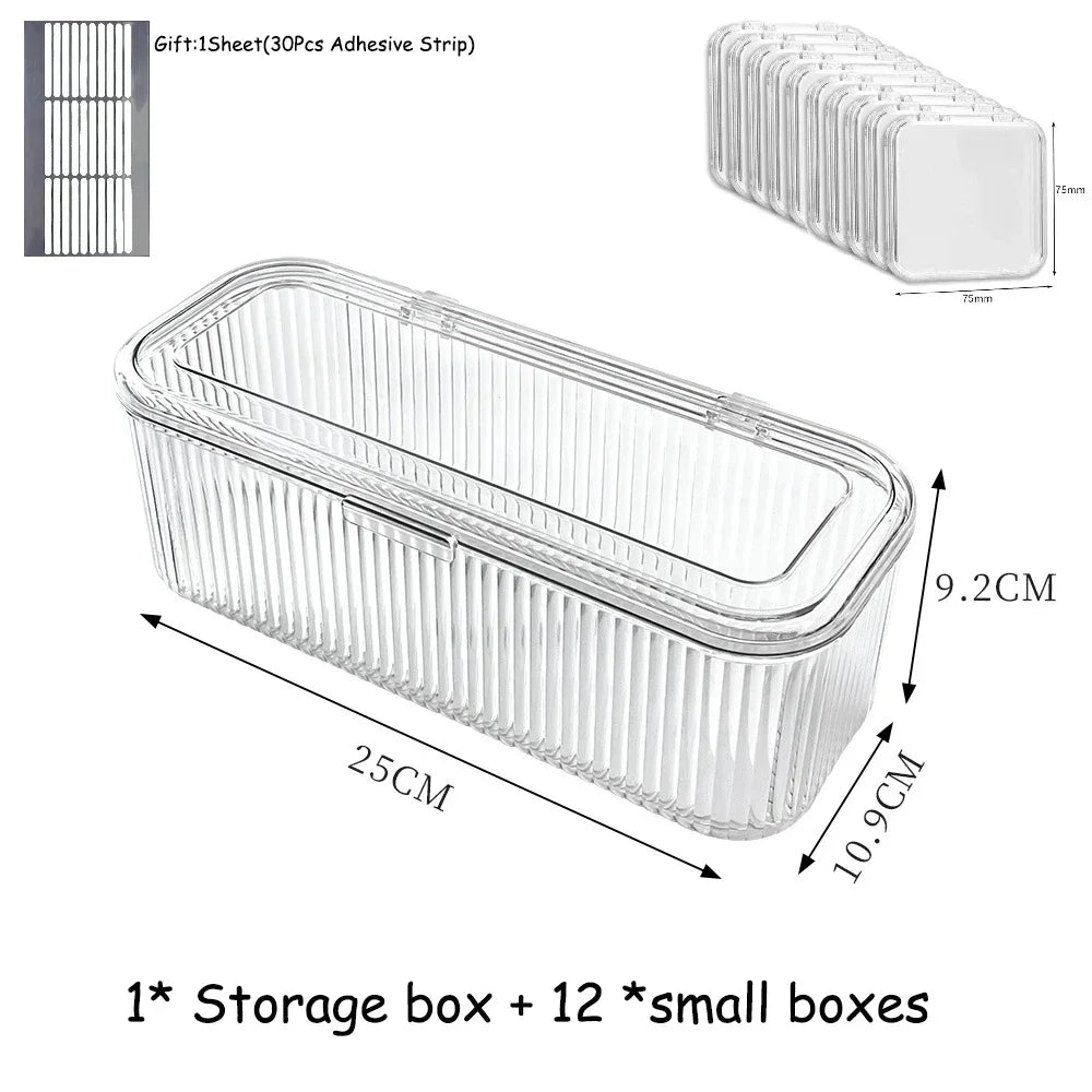 ELMAS Acrylic Nail Art Storage Box Set with Lid Sealed - Al Masam Stationery LLC