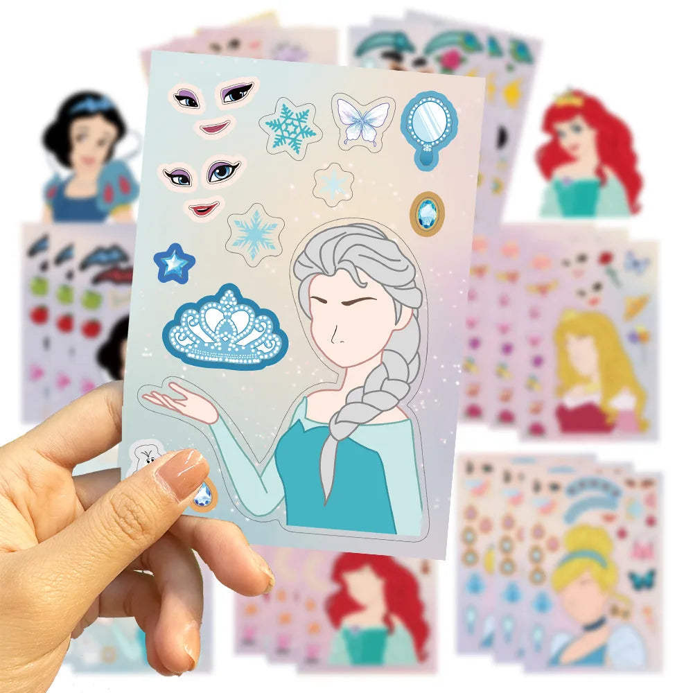 ELMAS 8 Sheets Disney Princess Puzzle Stickers DIY Fun - Al Masam Stationery LLC