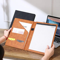 ELMAS Premium A4 Leather Padfolio & Clipboard Organizer