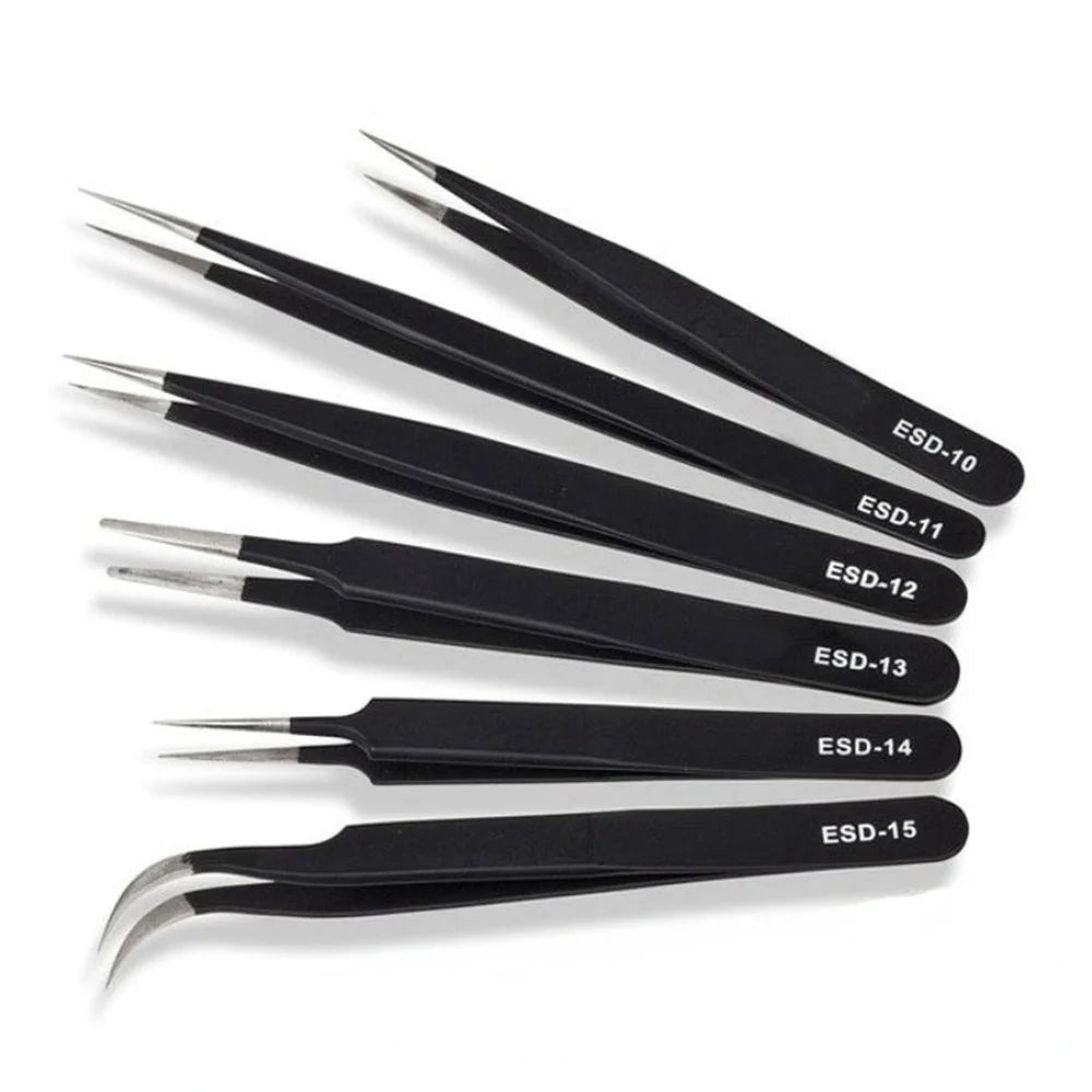 ELMAS Elbow Straight Head Pointed Tweezers Model Tool - Al Masam Stationery LLC