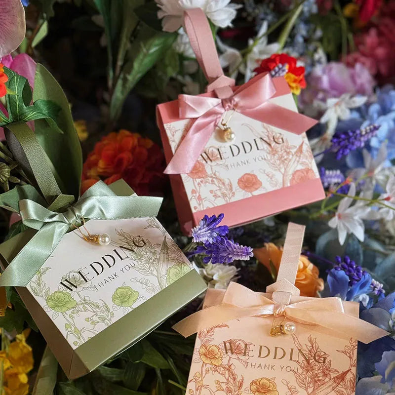 ELMAS 10/30/50Pcs Flower Wedding Boxes With Ribbons - Al Masam Stationery LLC