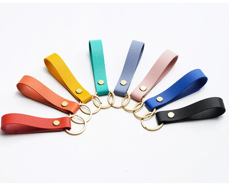 ELMAS Stylish PU Leather Keychains - 8 Vibrant Colors - Al Masam Stationery LLC