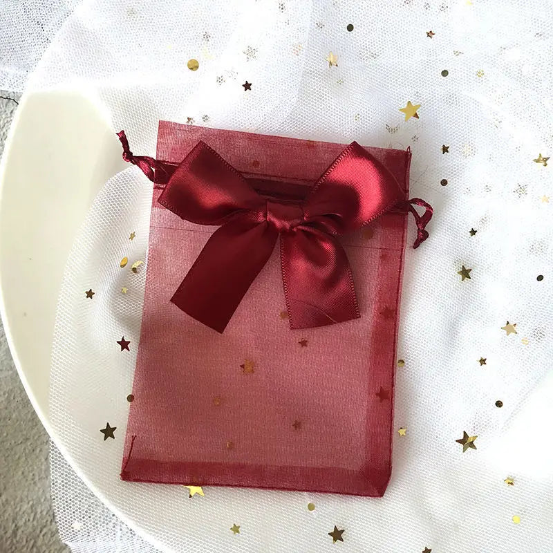 ELMAS 50/100Pcs Multicolor Organza Bags With Bow - Al Masam Stationery LLC