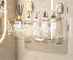 ELMAS Corner Bathroom Shelf Organizer for Shampoo & Gel Storage - Al Masam Stationery LLC