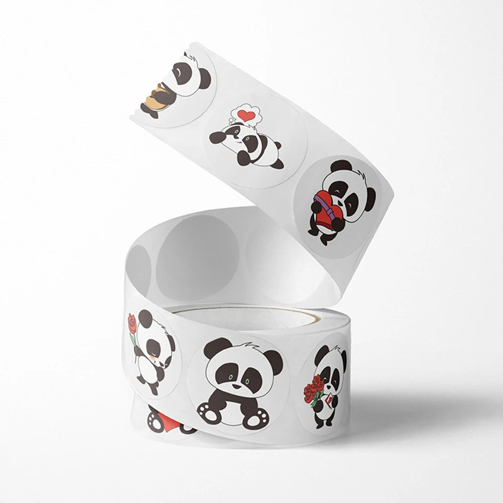 ELMAS Adorable Panda Cartoon Stickers - 100-500pcs Set - Al Masam Stationery LLC