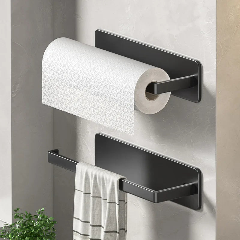 ELMAS Kitchen Paper Towel Holder Wall Mount Nail-Free Rack - Al Masam Stationery LLC