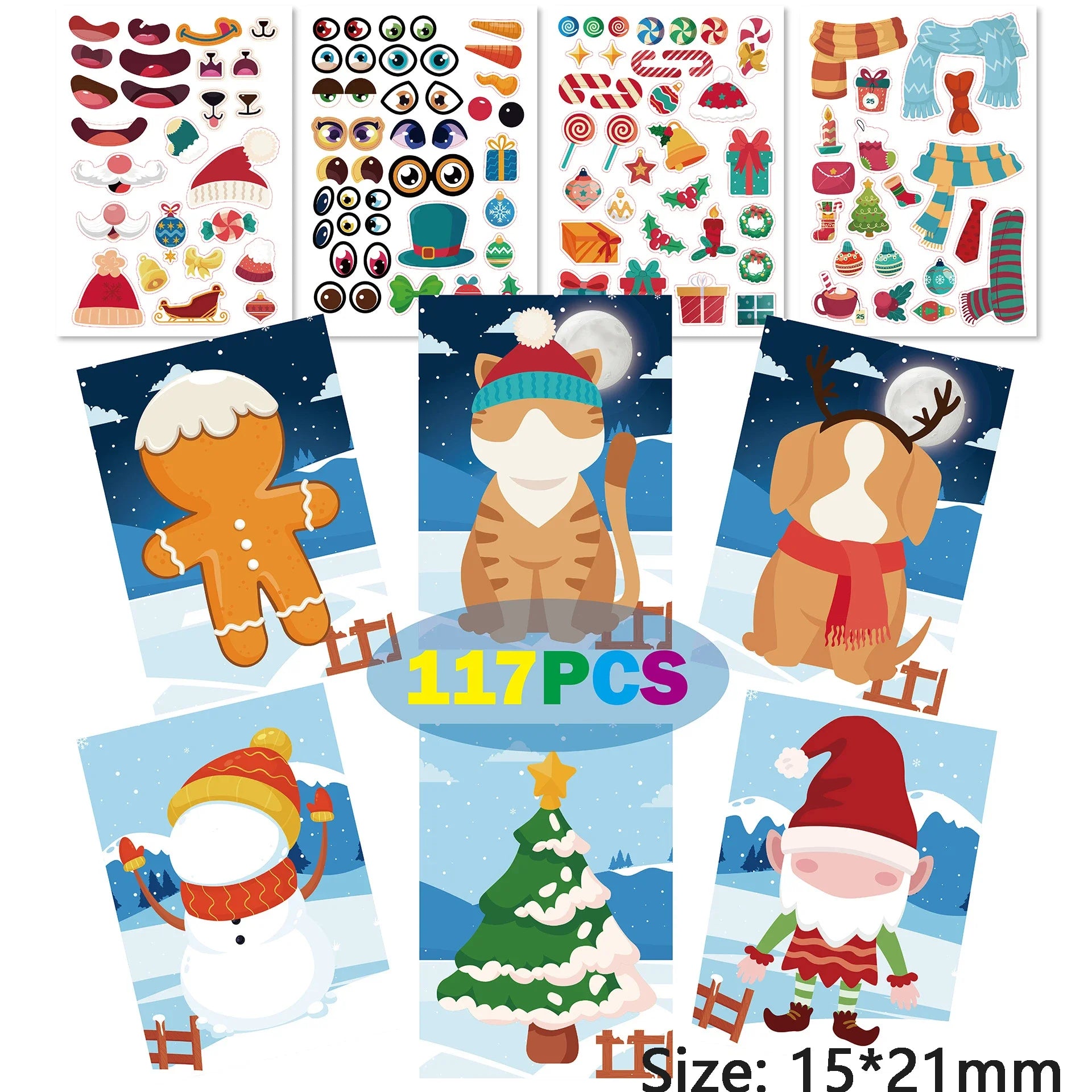 ELMAS Cute Cartoon Face Puzzle DIY Sticker Book Set - Al Masam Stationery LLC