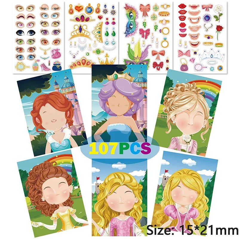 ELMAS Cute Cartoon Face Puzzle DIY Sticker Book Set - Al Masam Stationery LLC