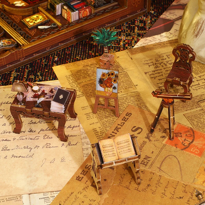 ELMAS Creative 3D Puzzle Dollhouse Bookshelf Set - Al Masam Stationery LLC