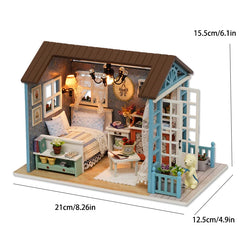 ELMAS Creative Kitten Mini Wooden Dollhouse Building Kit